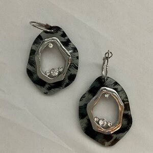 Elegant Silver and Black Earrings